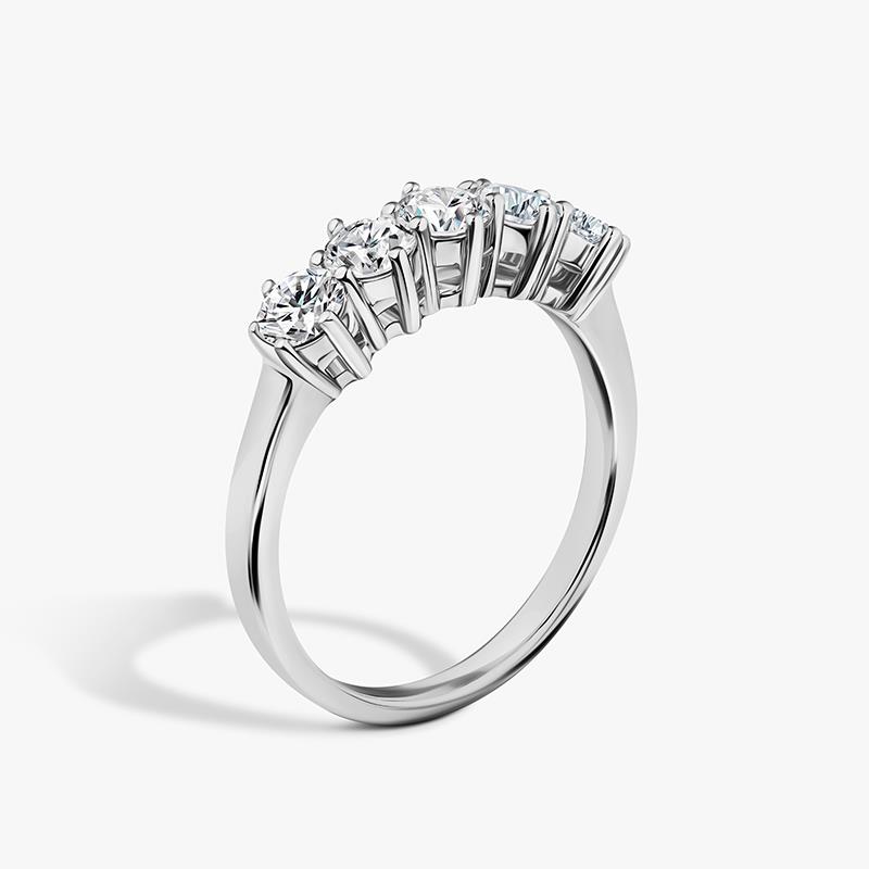 New Earth Lab Diamond 5-Stone Ring 1 ctw (Sterling Silver)